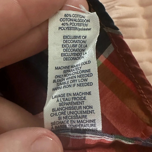 Chaps Plaid Button Down Size XL Orange Blue Mens Shirt - Picture 7 of 9